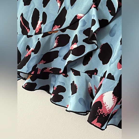 Women’s SHEIN Ruffle Hem Summer Coloured Leopard Print Tie Side Wrap Skirt - Picture 2 of 12